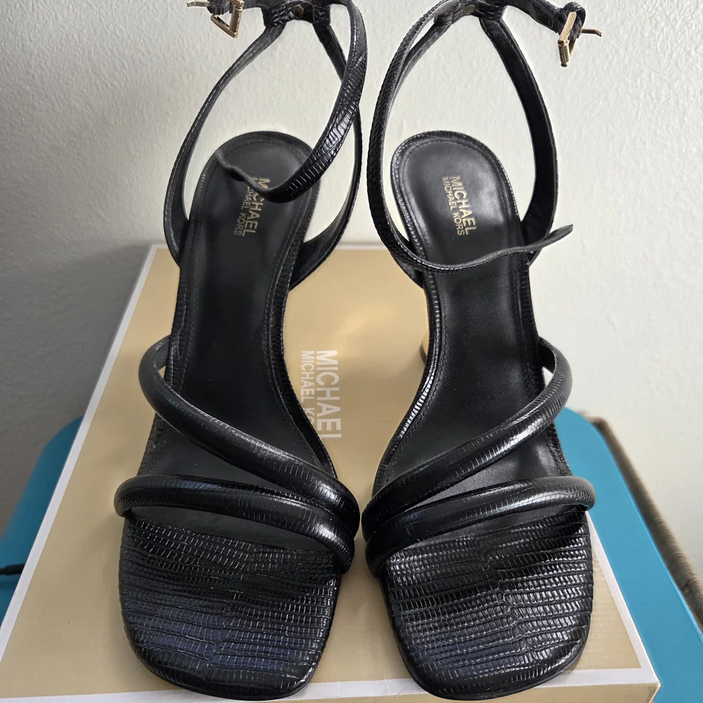 Michael Kors Black Strappy Sandals - Picture 1 of 6